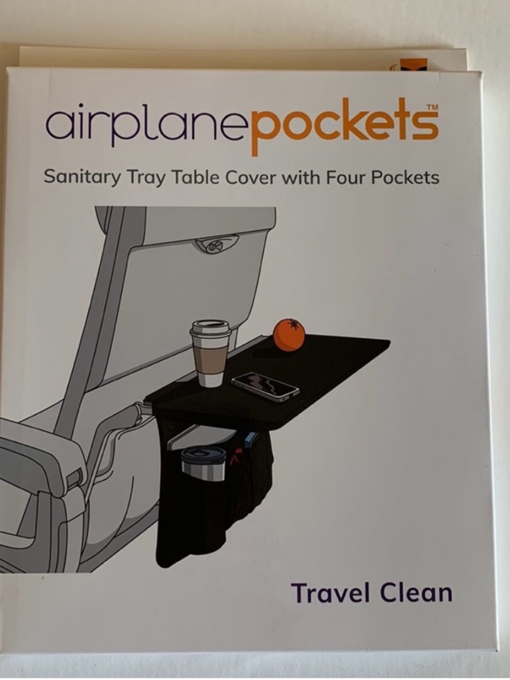 Airplane Pockets Sanitary Tray Table Cover with four pockets - Picture 5 of 6